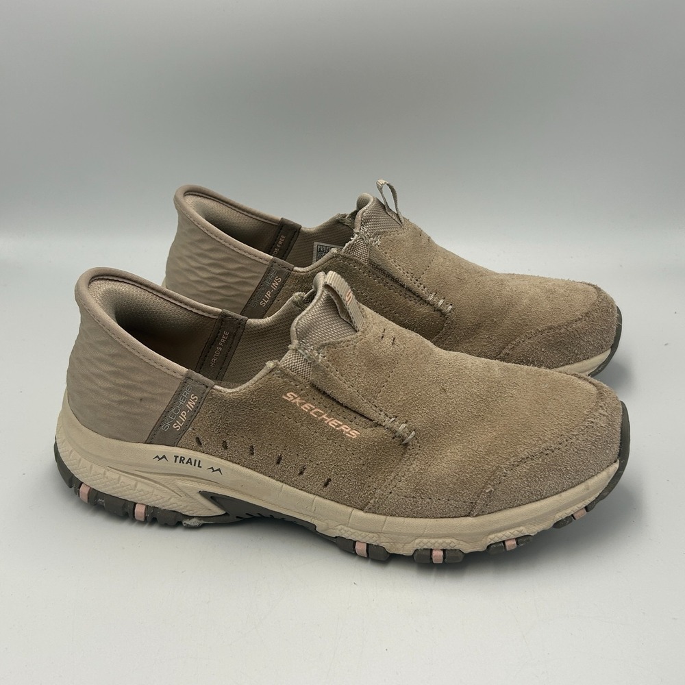 SKECHERS Sunapee Trail SLIP-INS HANDS FREE Shoes Taupe WOMENS Size 8.5 SN180016